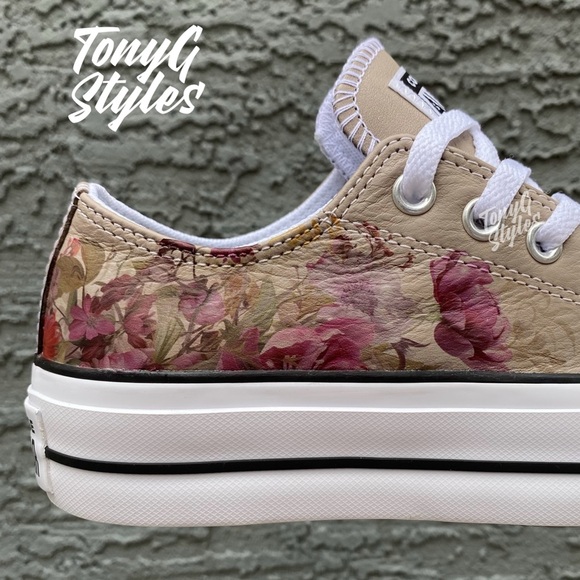 💐NEW💐 CUSTOM CONVERSE CHUCK TAYLOR PLATFORM LOW - Picture 4 of 16